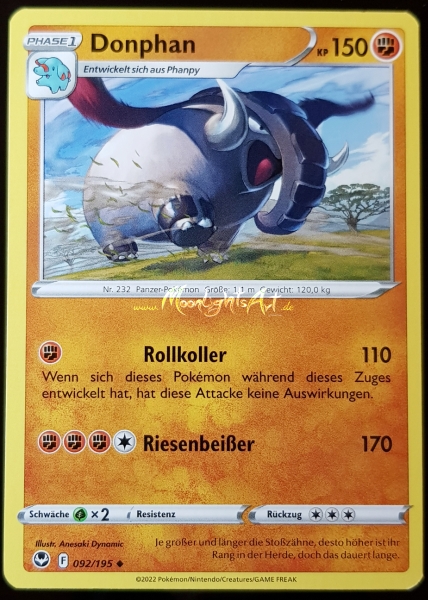 Silberne Sturmwinde ~ Donphan ~ 092/195 ~ Boosterfrisch ~ deutsch