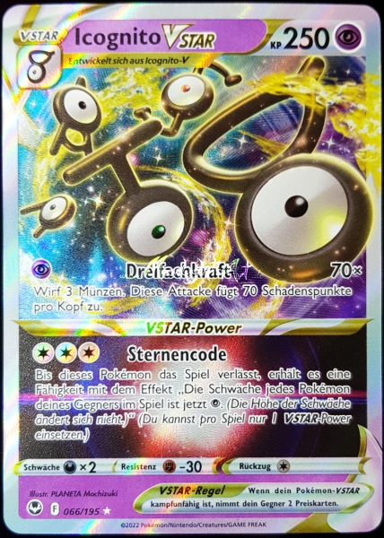 Silberne Sturmwinde ~ Icognito VStar ~ 066/195 ~ Boosterfrisch ~ deutsch