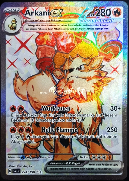 Karmesin & Purpur ~ Arkani ex ~ 224/198 ~ Full Art ~ Boosterfrisch ~ deutsch