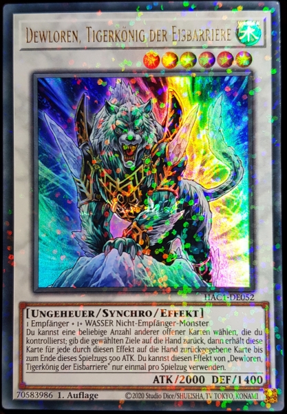 Yu-Gi-Oh! ~ Dewloren, Tigerkönig der Eisbarriere ~ HAC1-DE052 ~ Duel Terminal