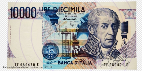 10000 italienische Lire - Geldschein Vorderseite - freigestellt